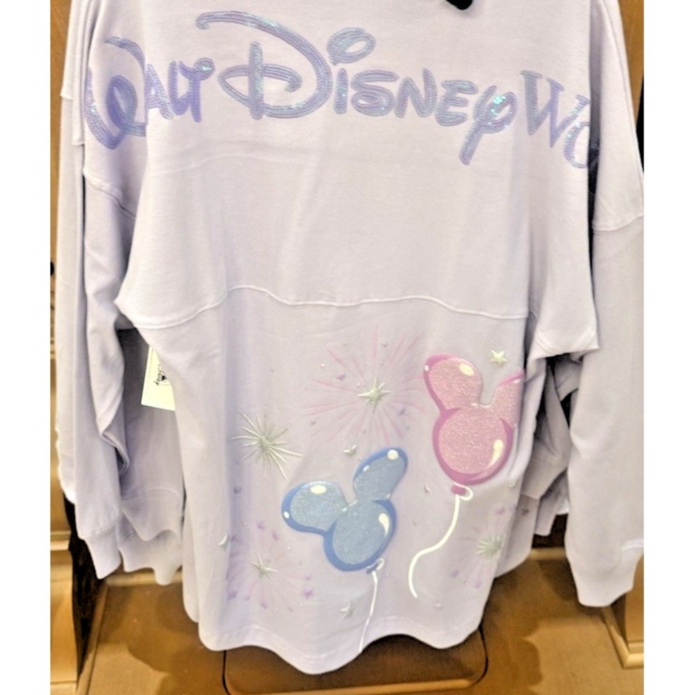 2026 Walt Disney World Mickey Mouse Balloons Spirit Jersey Small Lavender Sequin